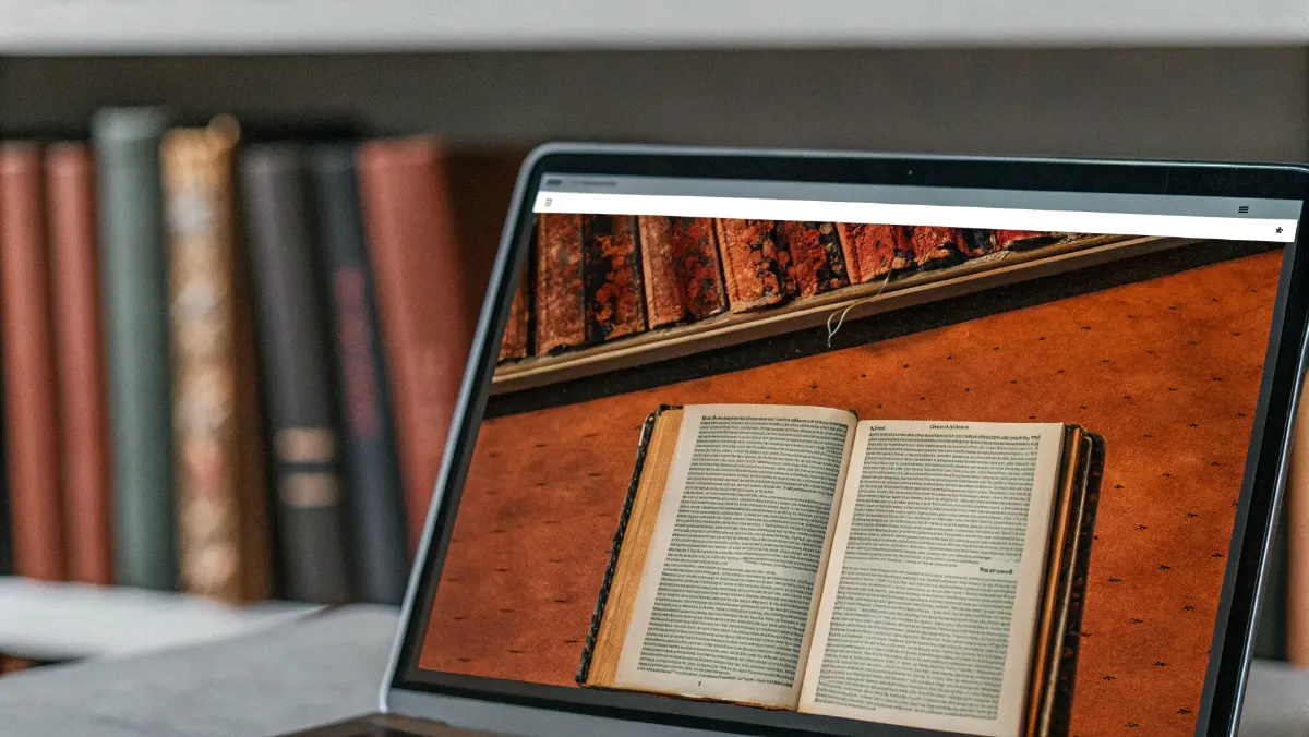 Computer screen displaying searchable digitized Tennessee county history book with vintage text